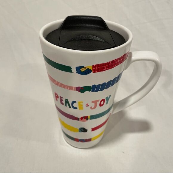 Peace & Joy travel mug with handle by St. Nicholas Square - Picture 2 of 9